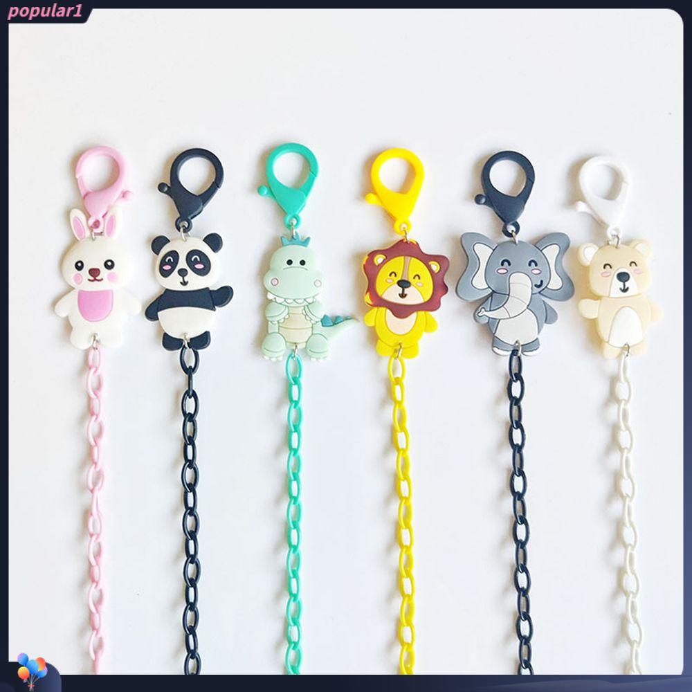 (POPULAR) Tali Lanyard Motif Kartun Hewan Warna Permen Untuk Holder Kabel