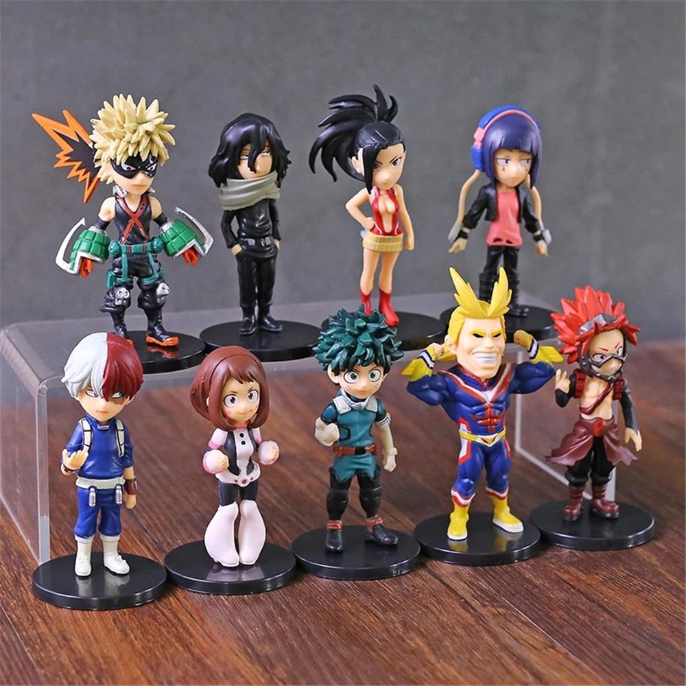 Figure Mainan Agustina Bahan PVC 9Pcs/Set Action Figure Gambar Age of Heroes Midoriya Izuku Model Anime