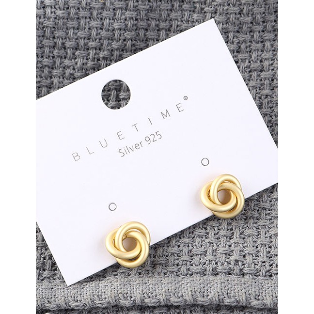 LRC Anting Tusuk Fashion Gold Plated Gold-plated Small Flowers S925 Silver Needle Earrings Y62831