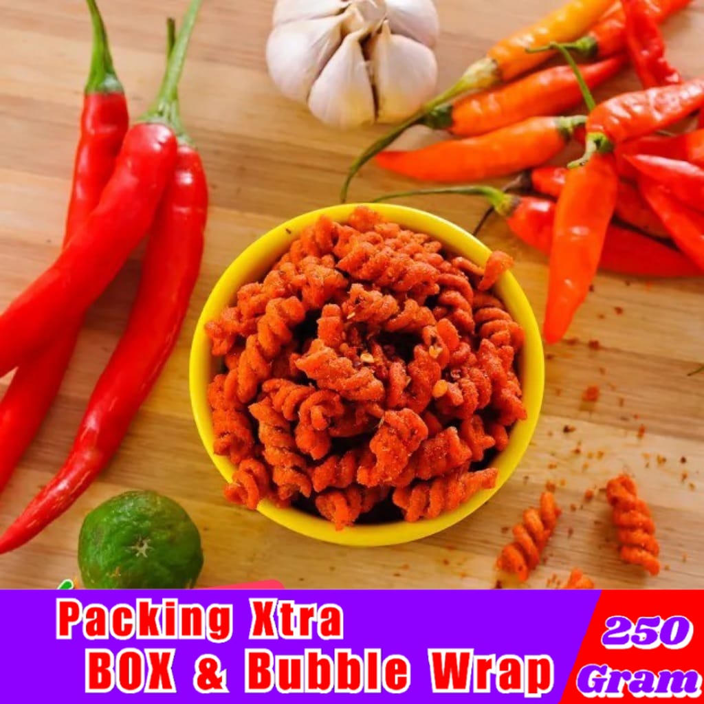 

Jajanan Jadul Makaroni Spiral 250gr Pedas Asin Gurih - Hufaida Snack makanan ringan