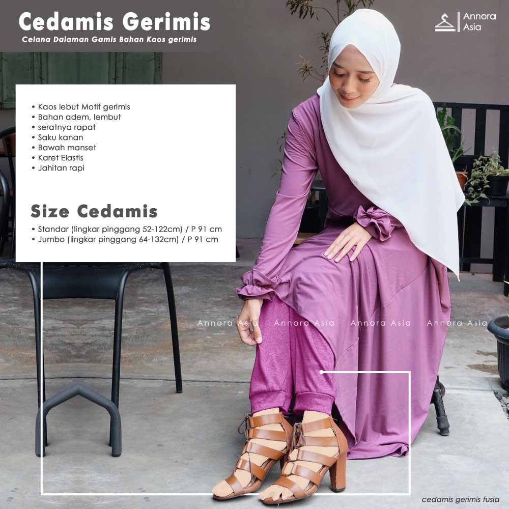 Celana Panjang polos bahan kaos adem buat harian santai daleman gamis / Celamis Bigsize JUMBO PUTIH 