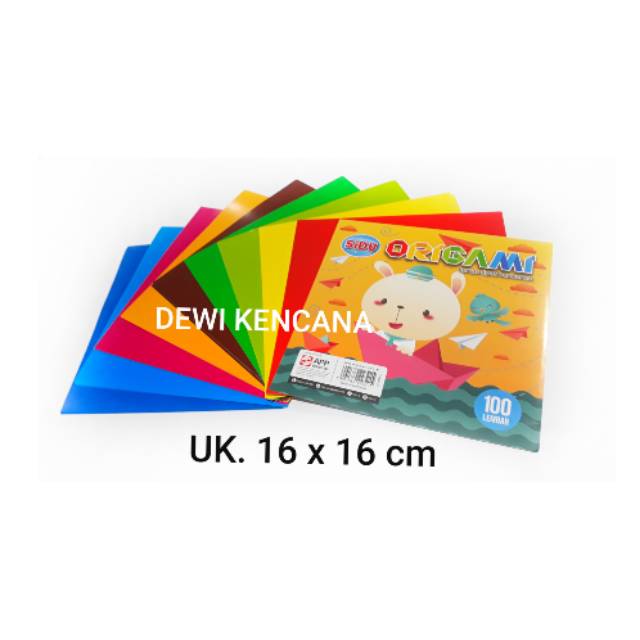 

Origami / Kertas Warna / Kertas Lipat Merk SIDU 16x16cm 1 Pak isi 100 Lembar