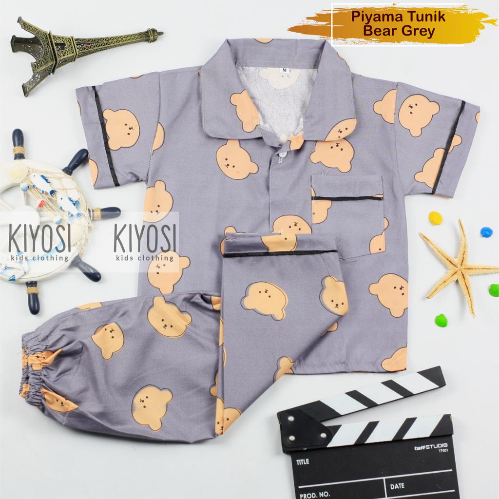 KIYOSI Setelan Baju Tidur Piyama Tunik Motif Anak 1-6 THN