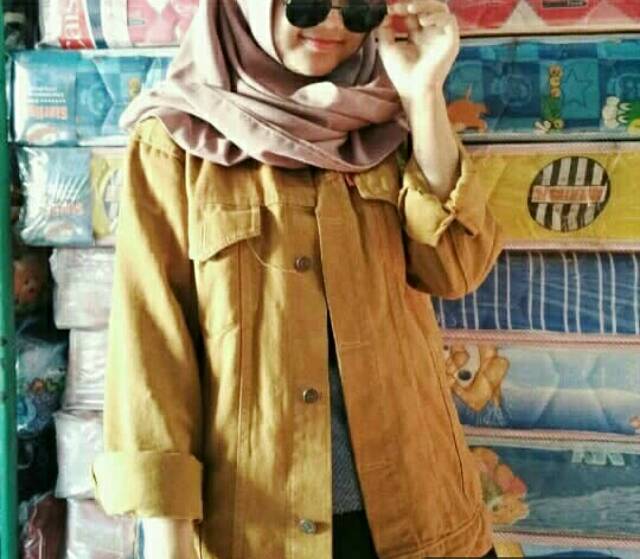 Jaket Jeans Oversize Mustard M - XXL