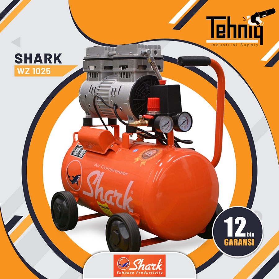 Shark  Wz-1025 1 Hp Mesin Kompresor Angin Listrik Tanpa Oli