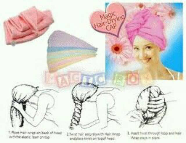 Magic dry cap / handuk pengering rambut