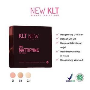 ⭐BAGUS⭐ KLT NEW PRO  MATTIFYING POWDER TWO WAY CAKE 13GR | Bedak Padat