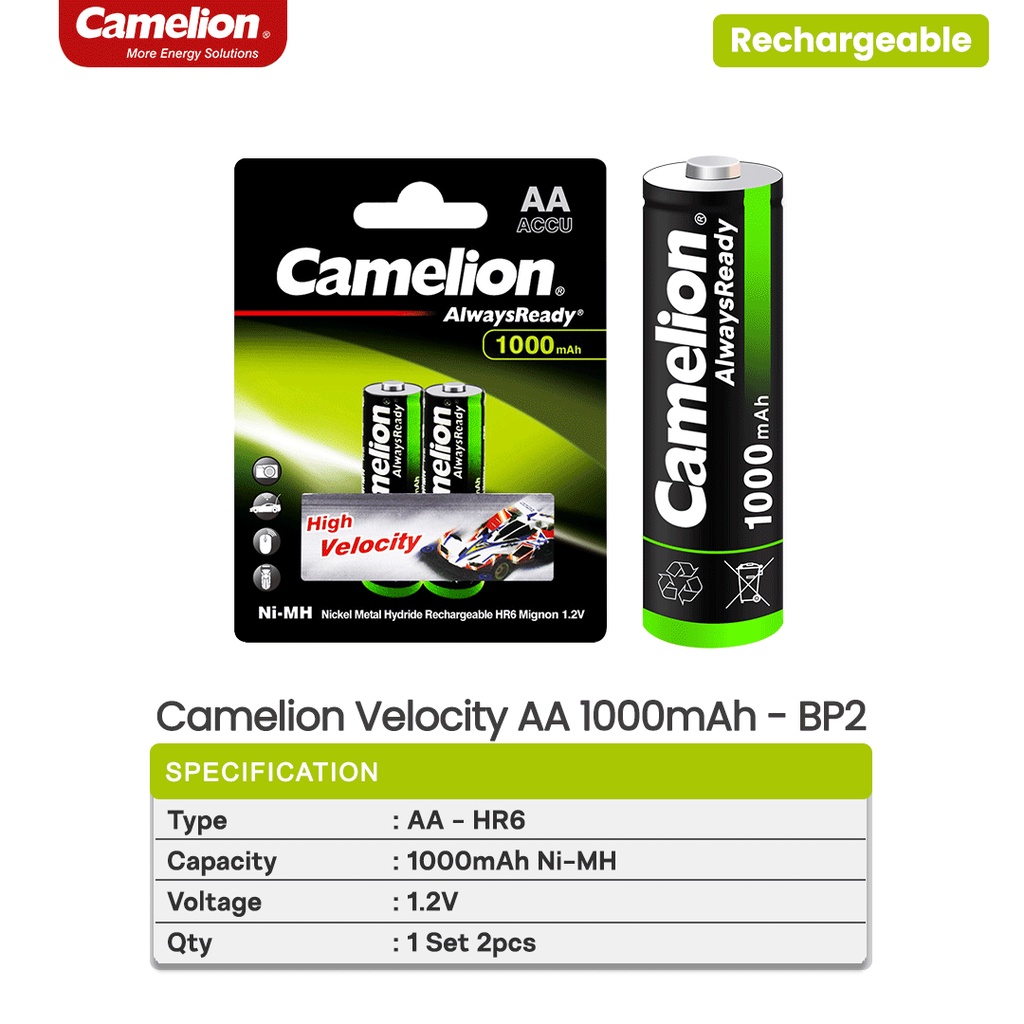 Baterai AA 1000 mah velocity camelion bp2