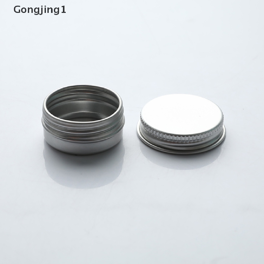 Gongjing1 10pcs / Set Kontainer / Botol Aluminum Ukuran 10ML Untuk Cream / Lip Balm / Lilin / Kosmetik