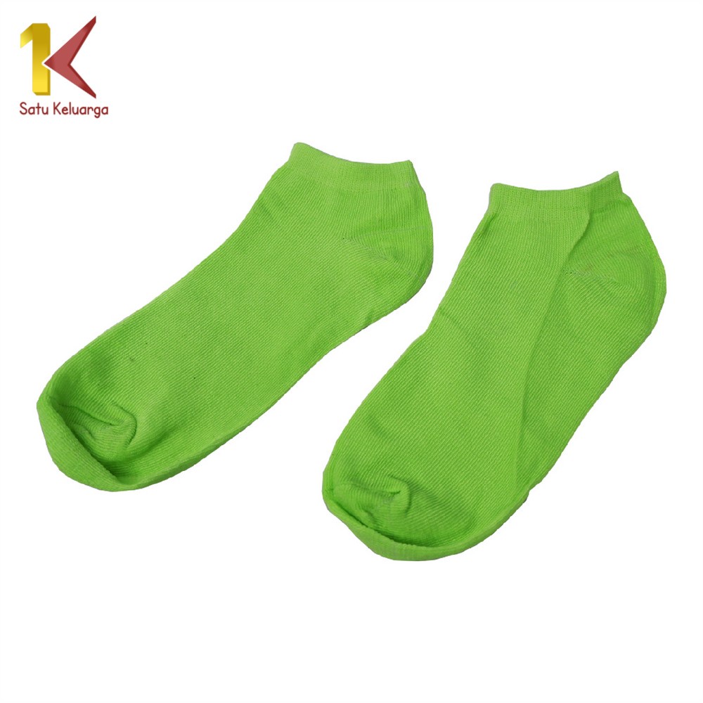 Satu Keluarga Kaos Kaki Semata P59 Kaos Kaki Polos Kaus Kaki Wanita Kaos Kaki Ankle Dewasa-HIJAU