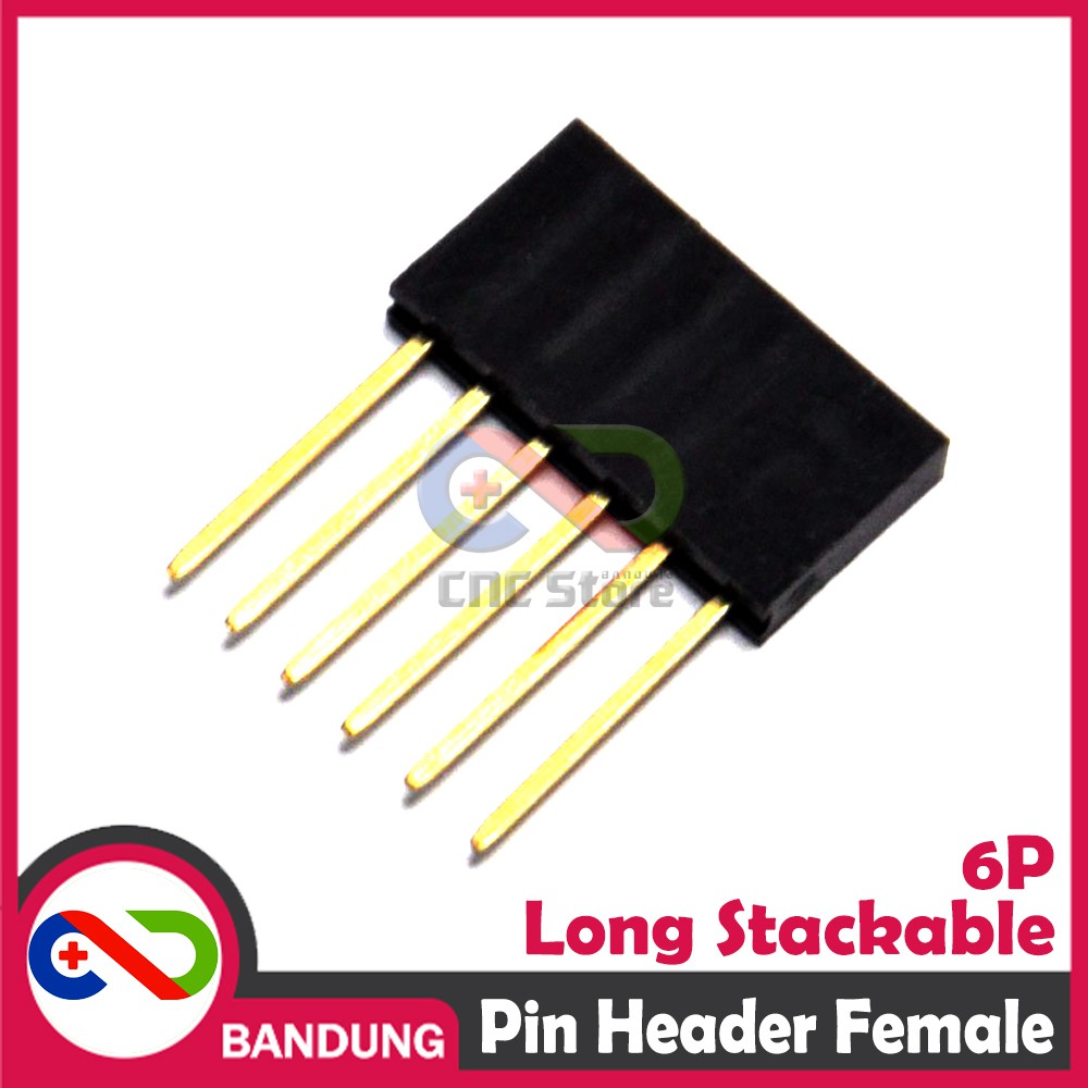 PIN HEADER FEMALE 6 6P 10MM LONG STACKABLE FOR ARDUINO UNO MEGA