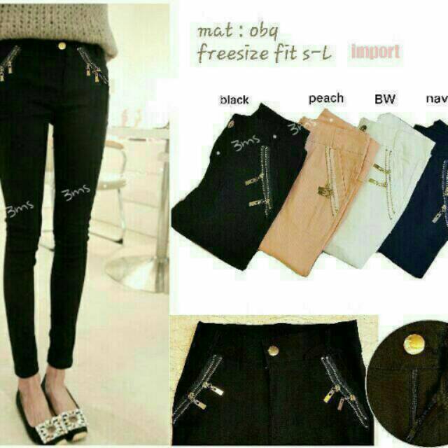 Zipper Pants / Celana Jegging Zipper