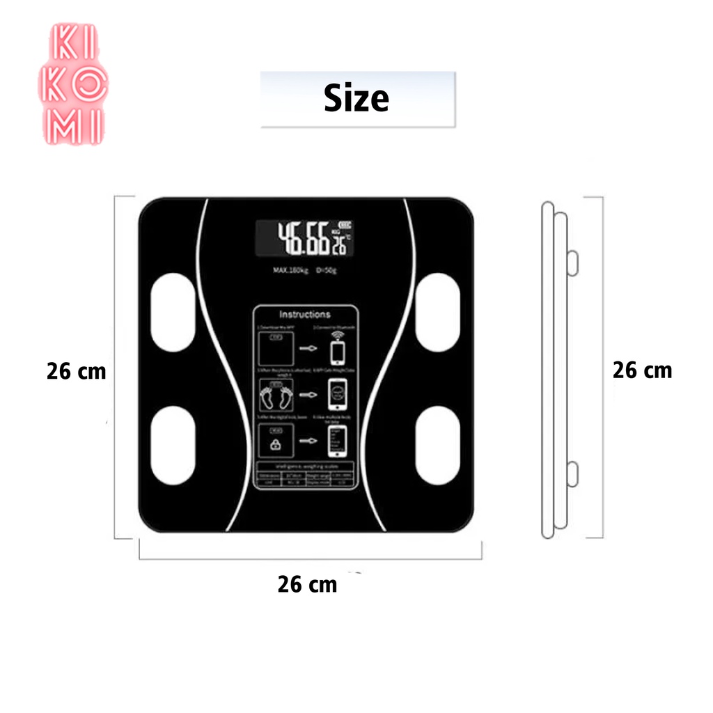 timbangan badan digital body fat monitor with app smart weight scale kk