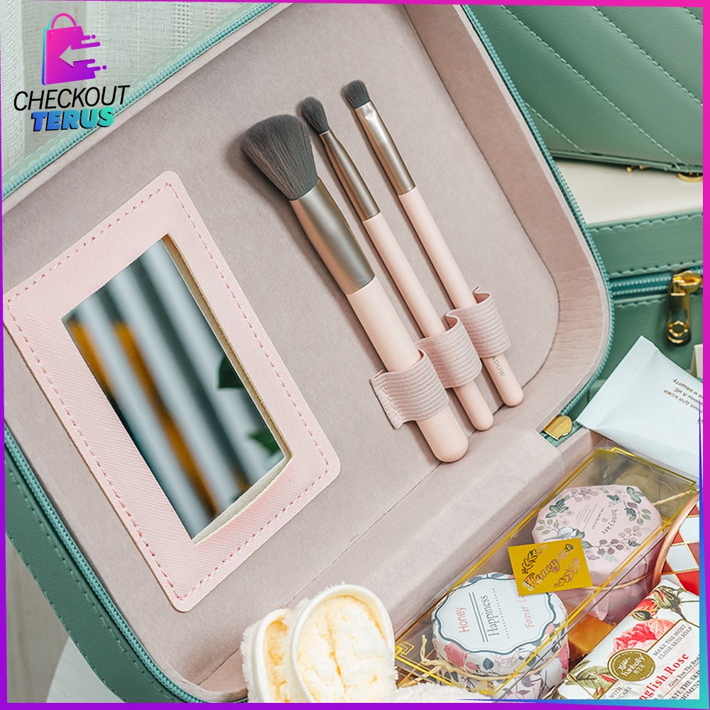 CT K112 Tas Kosmetik Wanita 2IN1 Penyimpanan Pouch Makeup Organizer Tas Travel Bag Pouch Tas Tempat Make Up