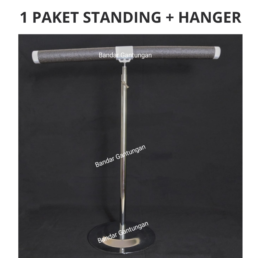 Standing+Hanger Busa/Hanger Bisa Ditekuk/Display Pakaian/Hanger Berdiri/Hanger Standing Busa (SET B)