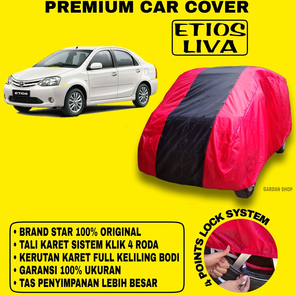 Body Cover ETIOS LIVA MERAH HITAM Penutup Bodi Mobil Etios Liva Waterproof PREMIUM