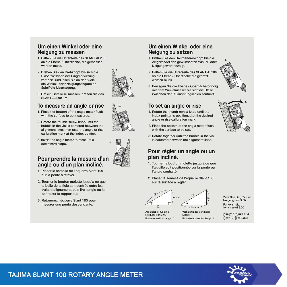 Tajima Slant 100 Rotary Angle Meter