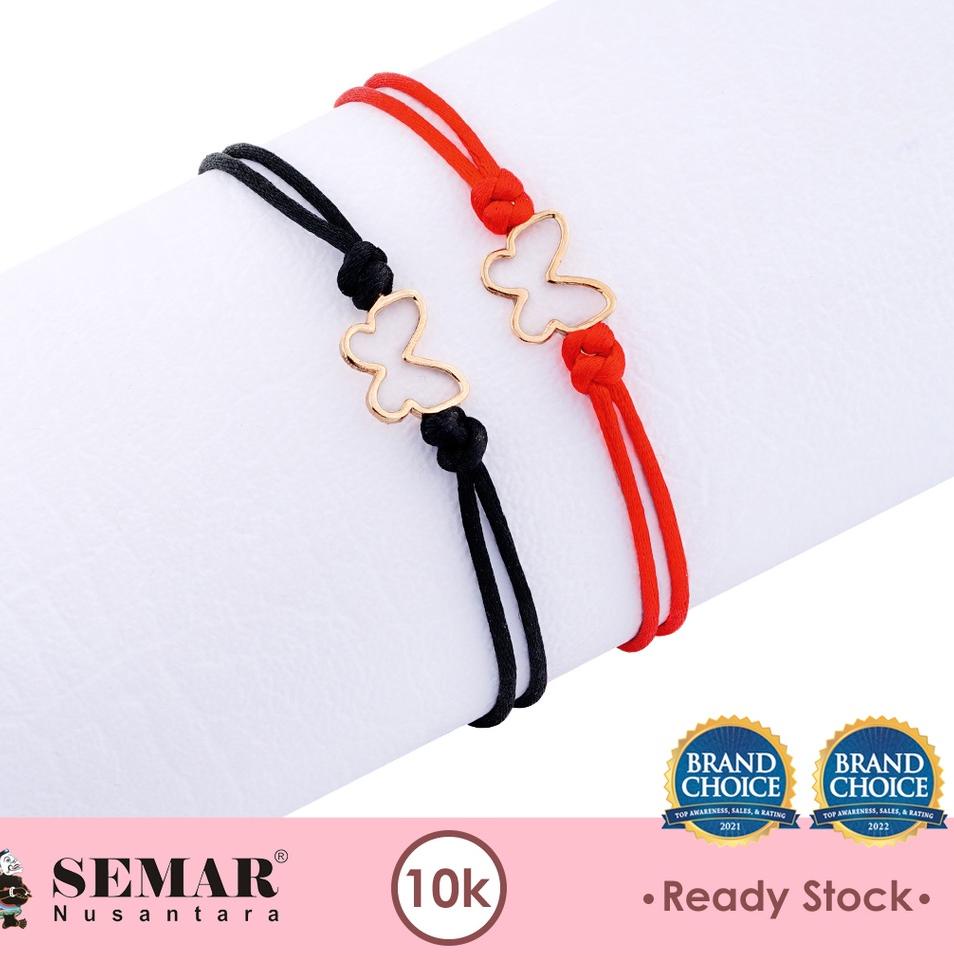 Siap Kirim.. Gelang Tali Emas Butterfly Polos Gold 10K Semar Nusantara