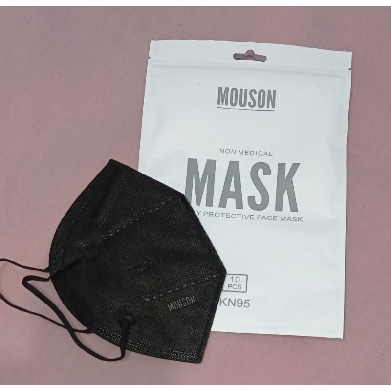 Mouson KN95 Black | Masker KN95 Hitam | Masker Korea isi 10 per pack | Mouson KN95 isi 10