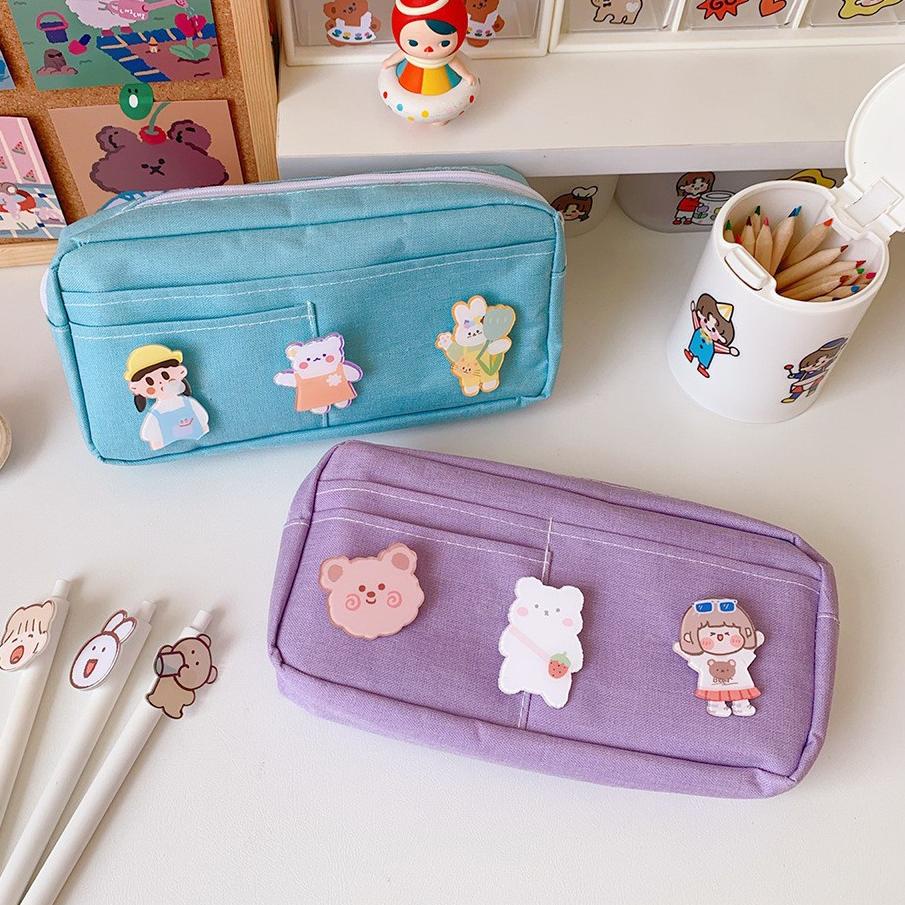 

[PRODUK 0P7TD] TEMPAT PENSIL - CUTE FRIENDS LARGE CAPACITY CANVAS PENCIL CASE SIF