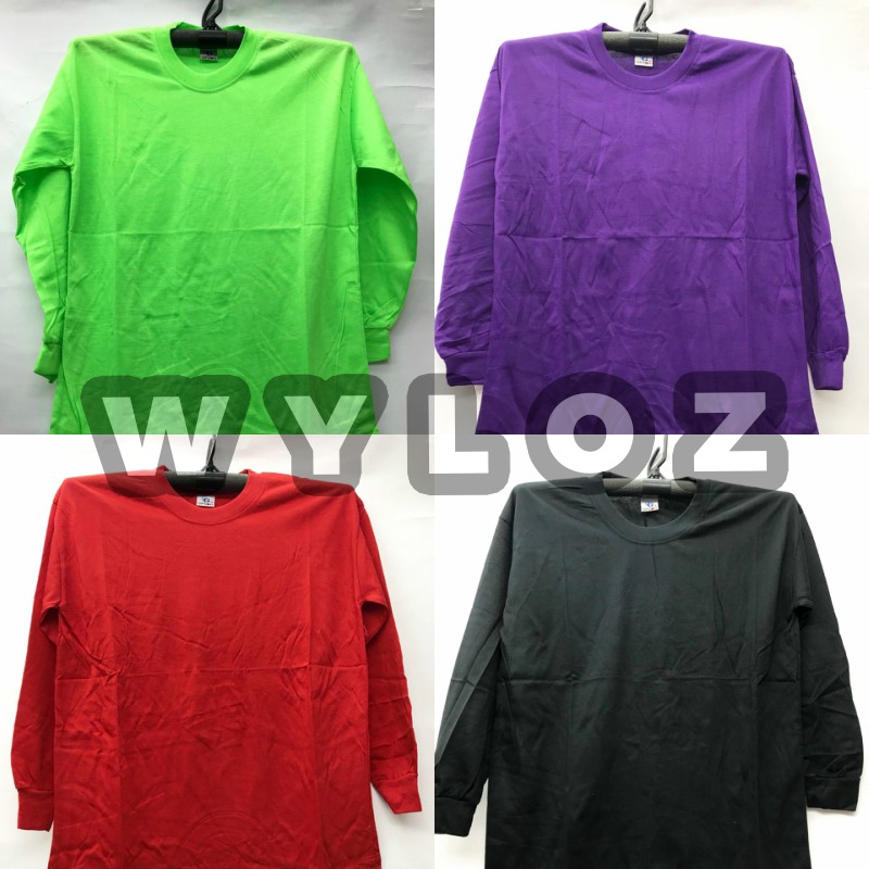 Baju Kaos Oblong Polos Lengan Panjang Pria Wanita Grosir Murah