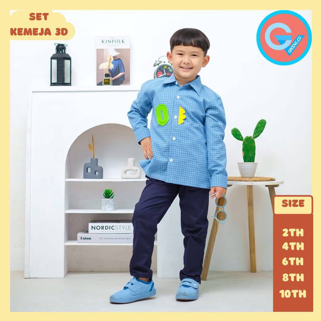 Setelan Anak Set Kemeja 3d Groove