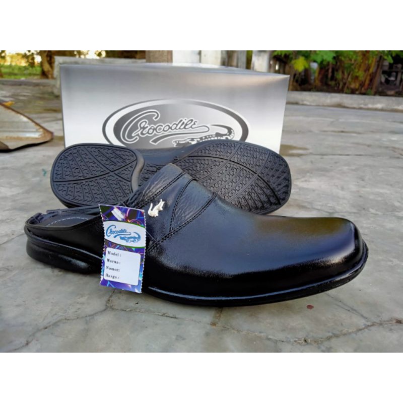 100% Asli kulit sepatu pria ORI WL Lokal sepatu kantor santai kerja