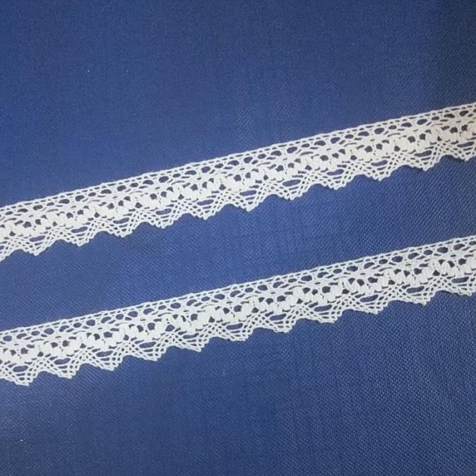 

OR536 RENDA RAJUT ROLL 1.2CM - 1.5CM PANJANG 15YARD 13.5 METER .