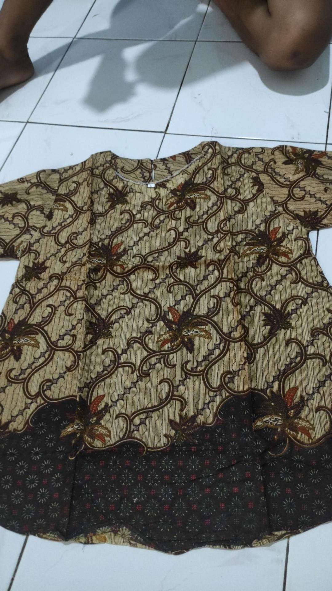 [cod] Tey-17 Batik Wanita Asj Sa Hrb026 Kenongo Kemeja Tosca Pendek