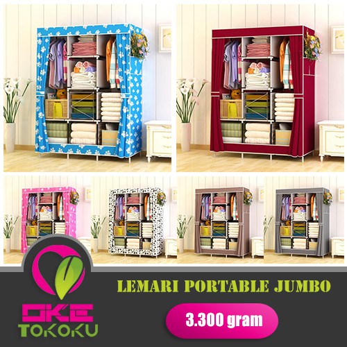 Lemari rak pakaian JUMBO lemari baju cloth rack portable Lemari rak pakaian JUMBO lemari baju cloth rack portable