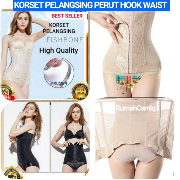 FLOWER KORSET PELANGSING PENGAIT WANITA HOOK WAIST TRAINER SLIMMING ROSE CORSET