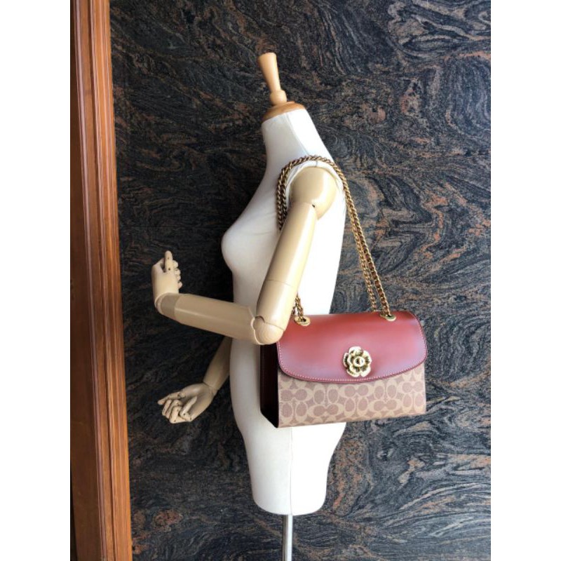 TAS WANITA SHOULDER BAG COACH PARKER IN COLORBLICK SIGNATURE