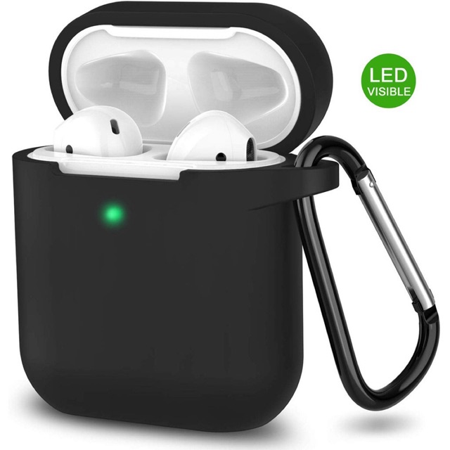 Casing Apple AirPods 1 2 Silicon Case with Hook Gantungan Kunci LED Visible Airpod