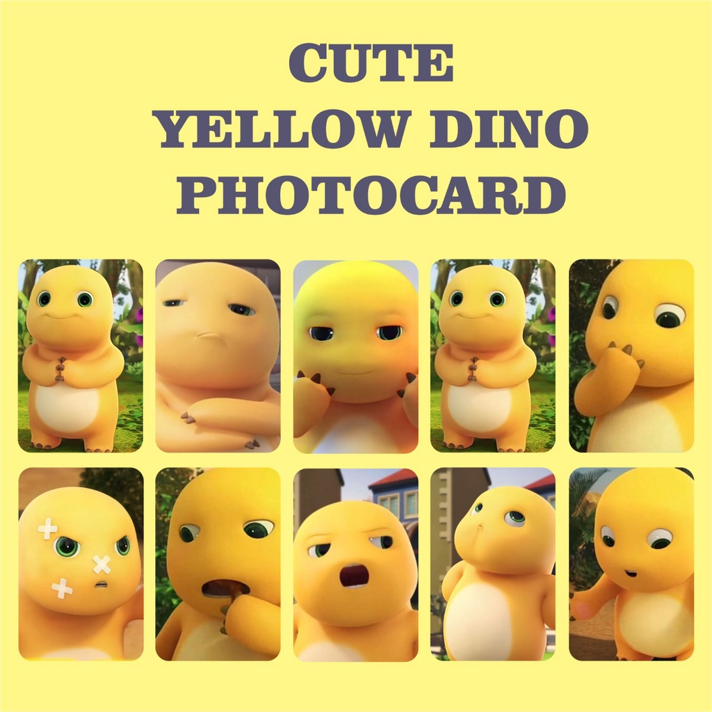 FREEBIES PHOTOCARD YELLOW DINO KUNING CUTE VIRAL!