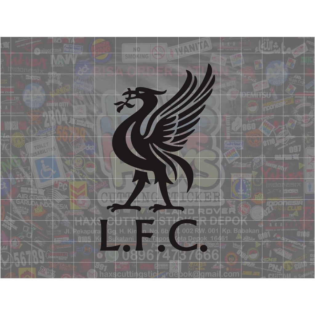 Cutting Sticker Logo Liverpool LFC Ukuran 9 Cm Untuk Mobil dan Motor