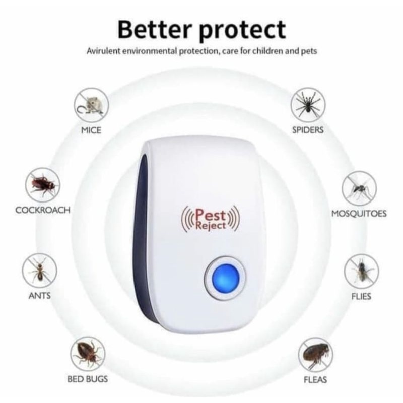 PEST REJECT NEW RIDDEX ALAT PENGUSIR NYAMUK TIKUS SERANGGA - ULTRASONIC PEST REPELLER