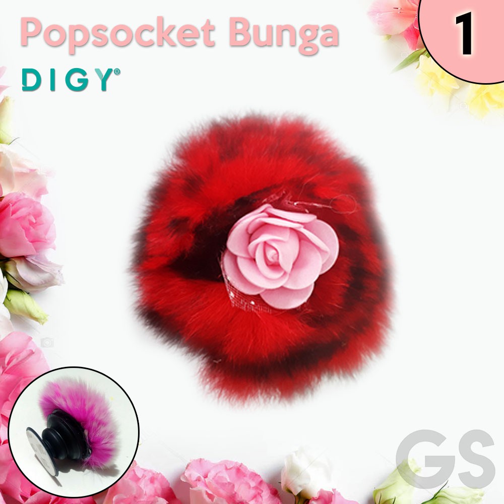 Popsocket Bunga Pom Pom pop socket 3D