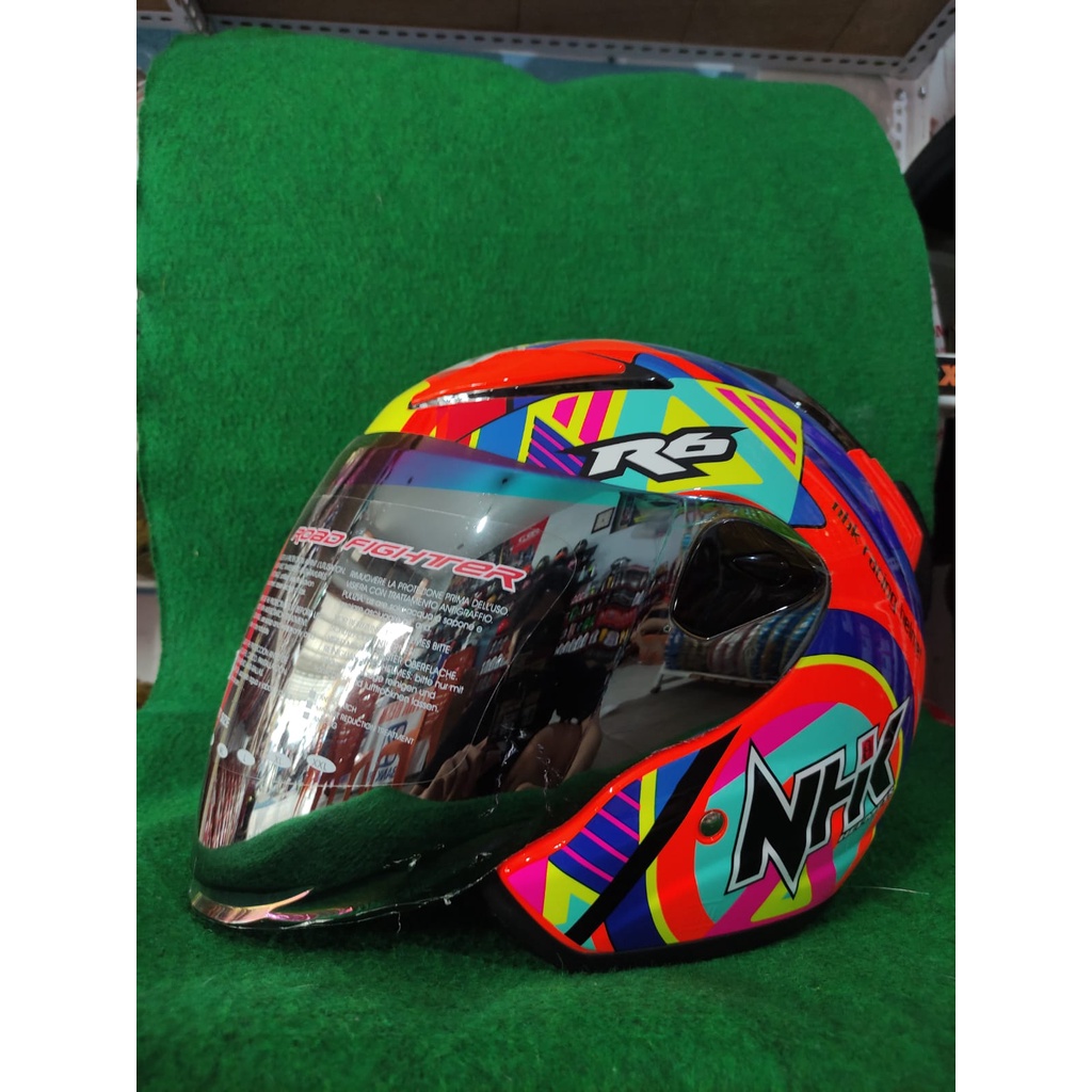 HELM NHK R6 ORANGE MOTIF /DEWASA / SNI
