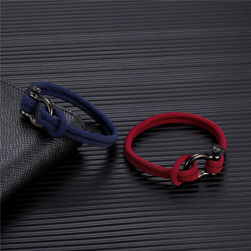 Gelang Tali Katun Dengan Buckle Stainless Steel Untuk Pria Dan Wanita