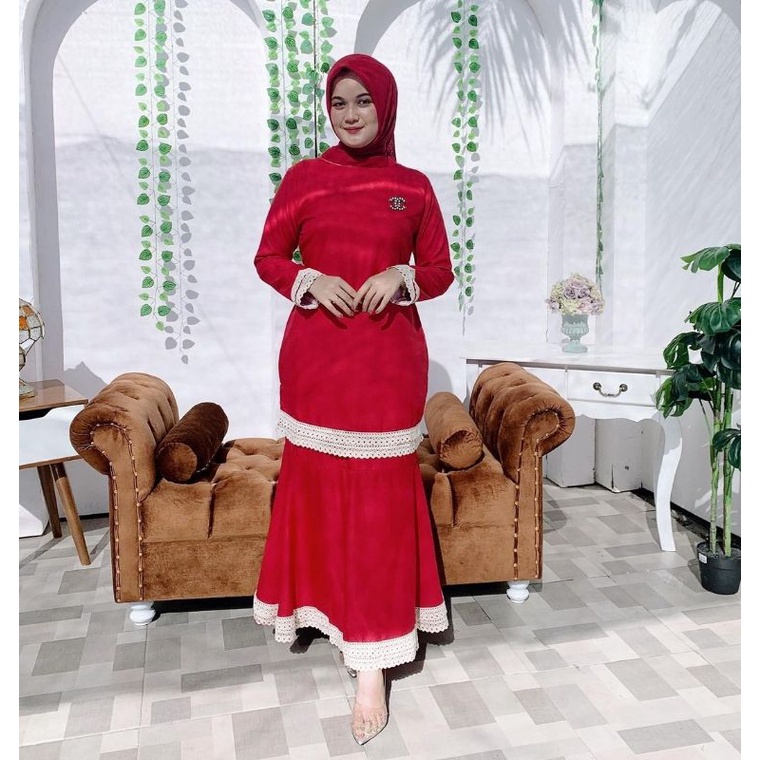 Terbaru Setelan Gamis Shakilla Syakilla Premium Renda Import Set Stelan Rok Duyung Tunik Baju Kurung