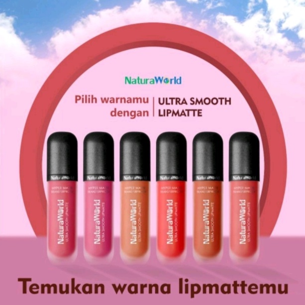 Lipstik Natura World Ultra Smooth Lip Matte - 1 BOX isi 6 Varian