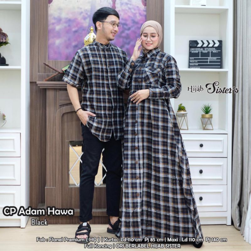 COUPLE ADAM HAWA - DRESS KEMEJA KATUN BY HIJAB SISTERS