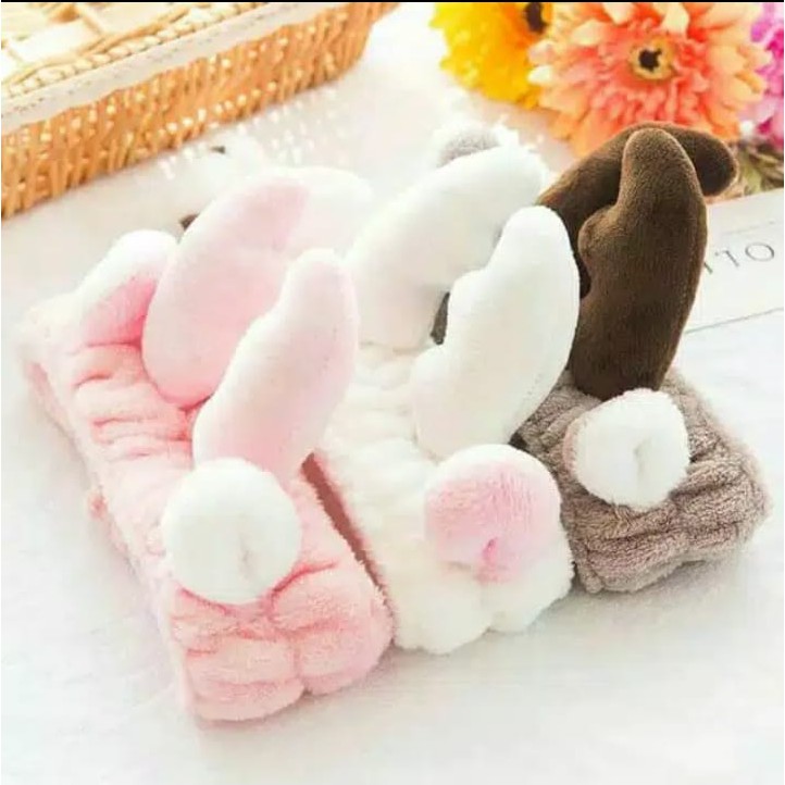 HEADBAND KOREA BUNNY BANDO CUCI MUKA IKAT RAMBUT BANDANA KOREA MURAH