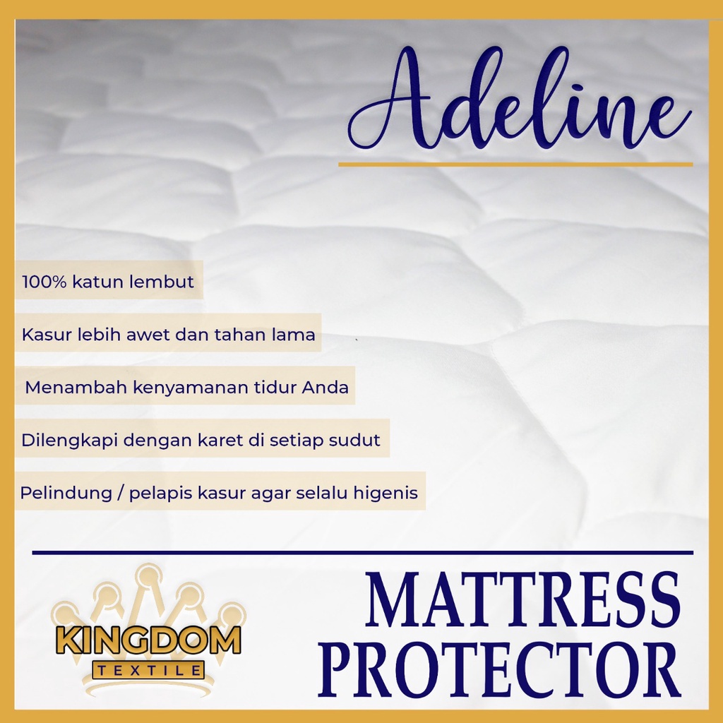 Matras Protector/Matras Alas Kasur Pelindung kasur Motif Aesthetic Polos Emboss Matras Tebal Matras Kasur Tebal KINGDOM ADELINE