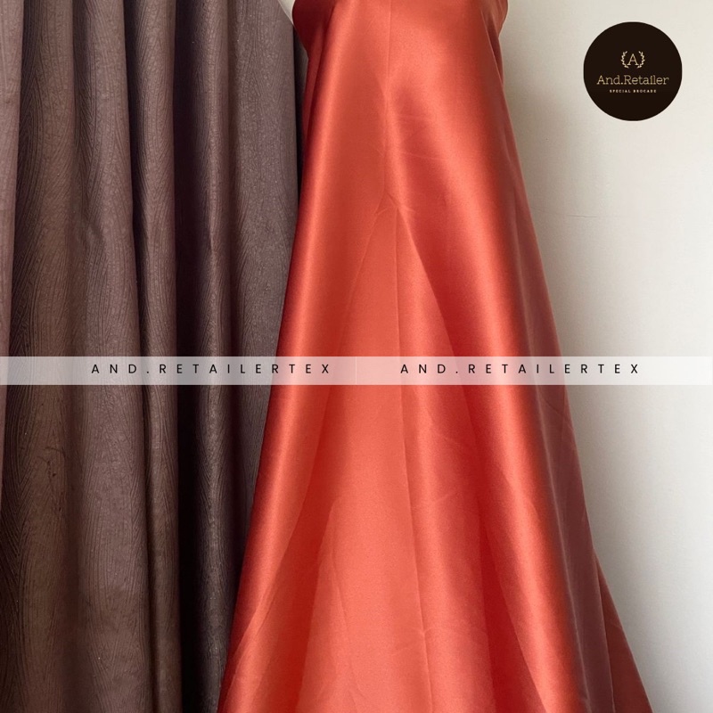 Kain Satin Velvet Premium Warna Teracotta Warna Bata Bahan Inner Furing Dress Seragaman Gamis dll