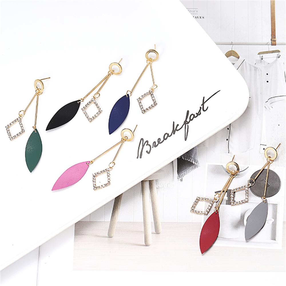 anting wanita model daun warna warni harga termurah fashion wanita