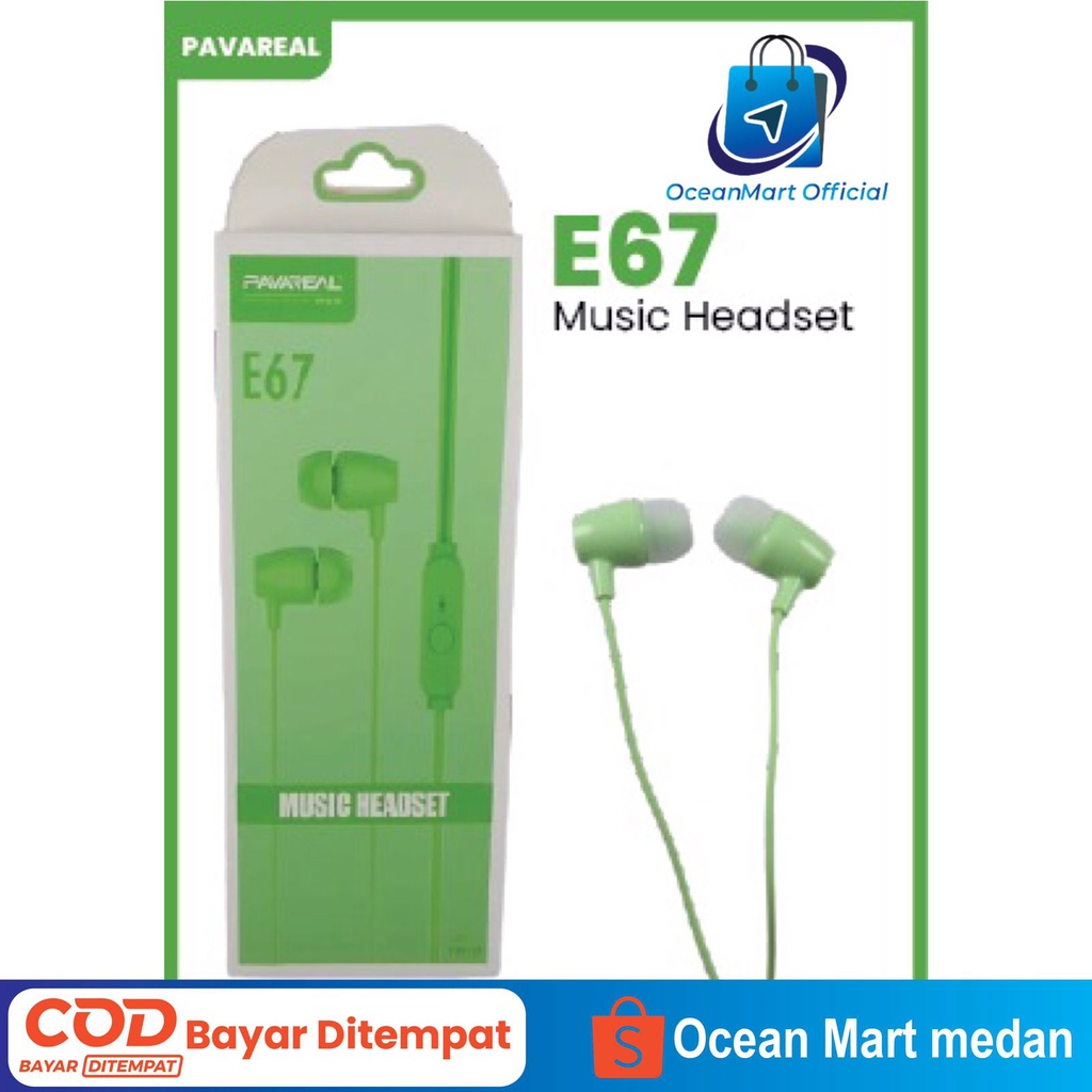 Pavareal Headset Handsfree Earphone PA-E67 3.5mm Super Bass OCEANMART OCEAN MART Aksesoris Handphone HP Murah Grosir