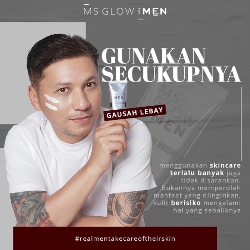 MS GLOW BRIGHT CREAM 30ML FOR MEN KRIM WAJAH UNTUK COWOK SKINCARE