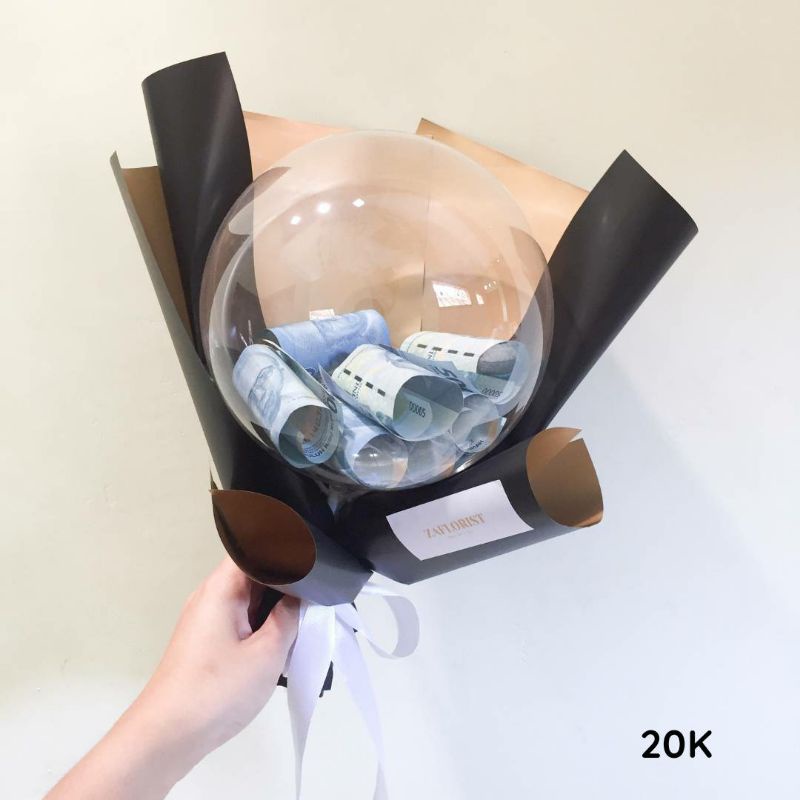 MONEY BOUQUET BALLON-BOUQUET BALON UANG-BIRTHDAY GIFT-GRADUATION GIFT-PECAHAN UANG 20K