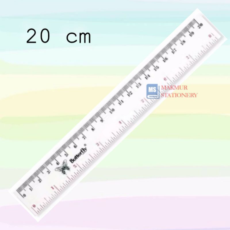 

Penggaris Plastik/Mistar Plastik Butterfly 20cm